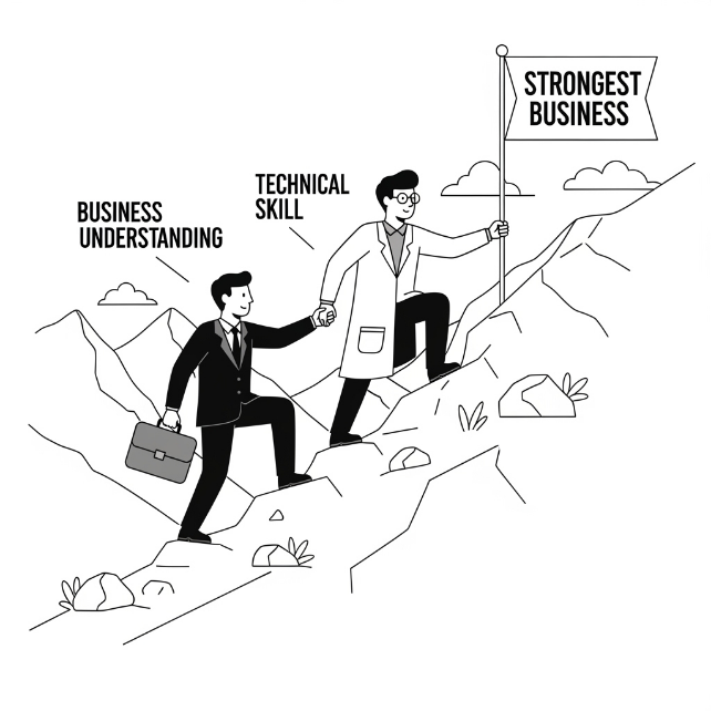 システムの課題、私たちが解決します!のイラスト